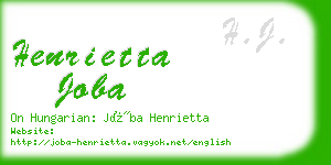 henrietta joba business card